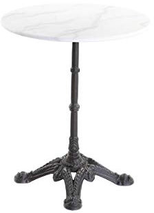 Miliboo Table bistrot Ronde en Pierre minérale et métal Noir L60 cm CONTY