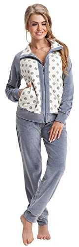 LEVERIE Trendiger Damen Wellnessanzug/Hausanzug/Trainingsanzug (Made in EU) mit stylischer Sweatjacke & bequemer Hose
