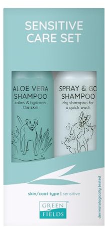 Greenfields Hundeshampoo Geschenk Set für Empfindliche Pflege - 2 x 250 ml Sensitive Care Set
