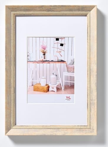 walther design Bilderrahmen natur 20 x 30 cm mit Passepartout, Chalet Designrahmen EL030H