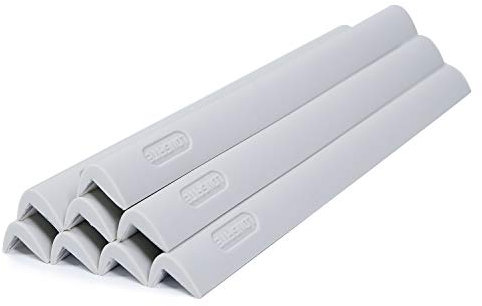 LONGFITE Table & Cabinet Edge Protector, Baby Protection, Table Corner Guard Strip (0.8 ft., 8 pcs), Home Cabinet Bumper, Silicone, Edible Grade(Grey)