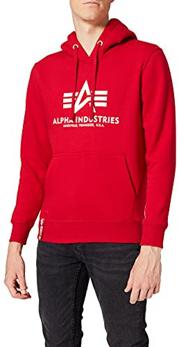 Alpha Industries Herren Basic Hoody Kapuzensweat Für Kapuzenpullover, Speed Red, M EU