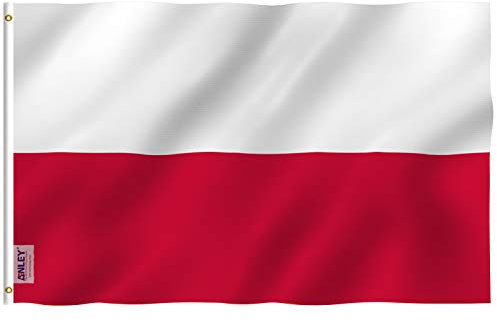 Anley Fly Breeze 3x5 Piedi Bandiera Polonia - Colore Vivido e Resistente Ai Raggi UV - Testata in Tela E Doppie Cuciture - Bandiera Repubblica Polacca Poliestere Anelli Ottone 3 X 5 Piedi