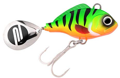 SPRO ASP Spinner UV– Searchbait mit original Gamakatsu Haken zum Angeln auf Raubfisch, Spinnangeln, Gewicht:21g, Farbe:Firetiger UV