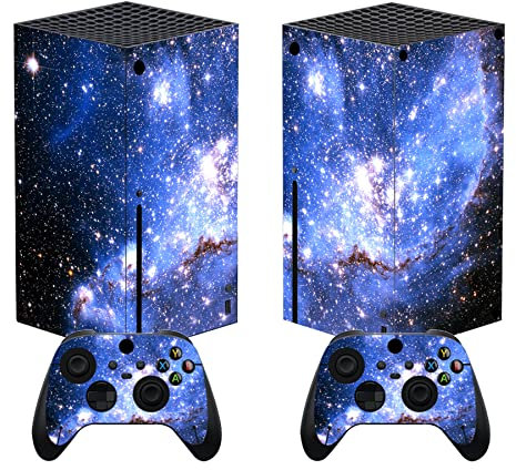 PlayVital Adesivo Skin per Xbox Series X Console&Controller Sticker Decal Cover Vinile per Xbox Series X-Galassia Blu