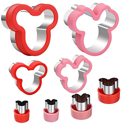 Magigift Mickey & Minnie Keksform - 8-teiliges Ausstechformen-Set aus Edelstahl für Kuchen, Sandwiches, Gemüse, Obst und Kekse
