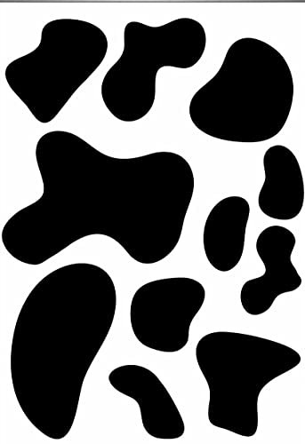 myrockshirt Kuhflecken Flecken Fleck Set Aufkleber aus Milchglasfolie Frost Optik Gravur für Glas Glastür Schutz Sicherheitsaufkleber Sticker Fenster Fensterscheibe