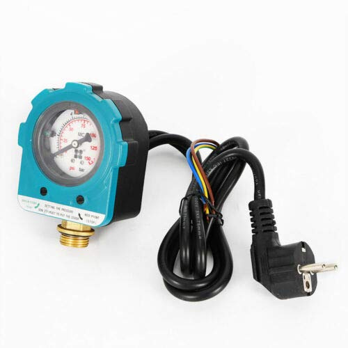 220 V, 10 bar, automatisch, elektrisch, für Druckschalter für Wasserpumpe, Druckschalter für Wasserpumpe, elektrischer Controller mit Manometer (Stil 3)