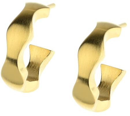 Ernstes Design Evia Ohrringe Creolen E577 Edelstahl vergoldet Halbcreolen