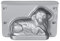 Städter Backform in Form eines Osterlamm, aus silberfarbenem Metall, Temperaturbeständig bis 230 °C, Antihaftbeschichtet, Maße: 36x22x9,5cm, 661769 Silber