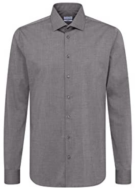 Chemise business Seidensticker pour homme - Coupe ajustée - Infroissable - Col Kent - Manches extra longues - 100 % coton