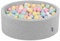 KiddyMoon Bällebad 90X30cm/300 Bälle ∅ 7Cm Bällepool Mit Bunten Bällen Für Babys Kinder Rund, Hellgrau: Pastellblau/Pastellgelb/Weiß/Minze/Puderrosa