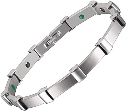 EnerMagiX Magnetische Lymph-Detox-Armbänder aus Titanstahl für Damen und Herren, 0327W