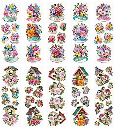 Ideen mit Herz Transparent-Sticker | 10 Bogen à 10 cm x 30 cm | Bunte Aufkleber zum Basteln & Dekorieren (Gartengrüße)