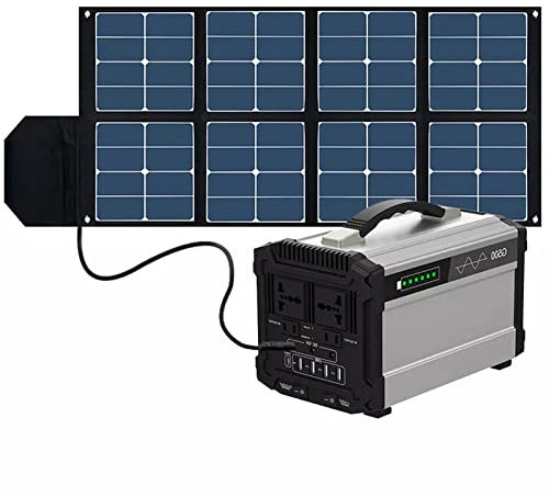 Centrale électrique Portable 300 W avec Panneau Solaire 120 W, générateur Solaire Silencieux à Charge Rapide, pour Les urgences, Camping-Car, Camping en Plein air