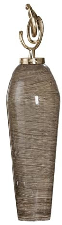 GILDE Deko Objekt Skulptur XXL Stripes aus Metall mit emaillierter Oberfläche - Accessoire Dekoration Wohnzimmer - Geschenk für Frauen - Braun Höhe 66 cm