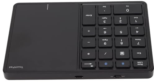 Dpofirs WLAN Dual-Funktion Touchpad Zahlenblock mit 22 Tasten für OS X, Type-C Numerische Tastatur (Schwarz)