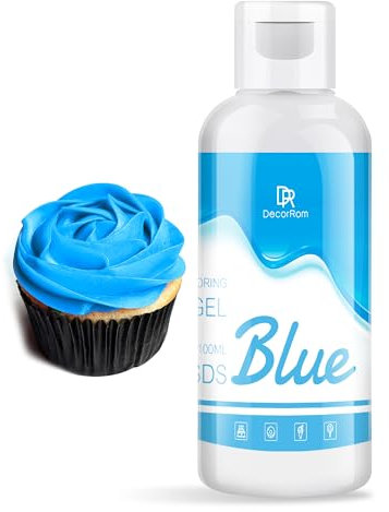 Lebensmittelfarbe Gel - 4.5oz Konzentrierte Gel Lebensmittel Farben für Kuchen Dekoration, Backen, Kekse, Macaron - Zuckerfrei Food Coloring für Getränken, Tortendeko, DIY Slime, Osterei (Blau)