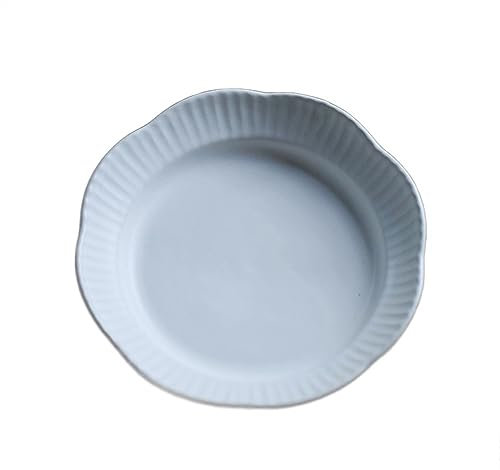 ULTRAWAVE Plato de Cena Plato de cerámica con encaje en relieve for servir, plato hondo blanco for el hogar, restaurante, cocina, plato de ensalada, plato de postre Platos para Platos (Color : A)