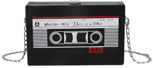 Nizirioo Vintage Radio Geformt Handtasche, Schräge Schultertasche Radio Handtasche, Vintage Radio Geformte Tasche Tonbandgerät Clutch Crossbody Handtasche Schulter Tasche 90s Kettenbeutel Für Frauen