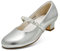 DREAM PAIRS Mädchen Mary Jane Strap Flache Schuhe Ballerinas Prinzessin Schuhe Flache Schulschuhe,Size 35,Silber,SDFL2403K