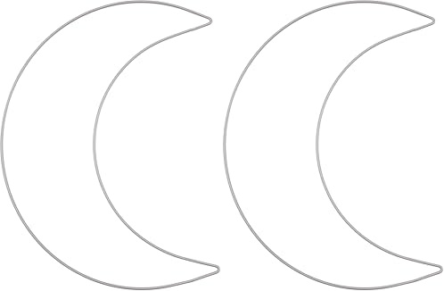 Rayher 24124000 Draht Halbmond, 19,5 x 25 cm, Mond aus Metalldraht, Drahtmond, Form zum Umwickeln, Basteln, Dekorieren, Silber (Packung mit 2)