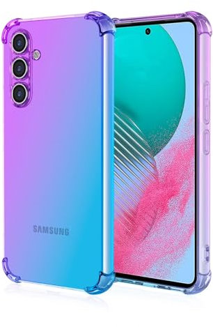 Topme Coque pour Samsung Galaxy A35 5G (6.5 inches), Étui de Téléphone Portable en Silicone TPU Souple avec Dégradé de Couleur Transparent - Bleu Violet