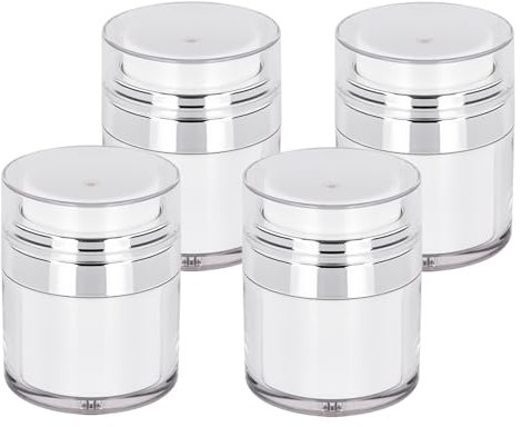 Luonaa 4PCS Pot Cosmétique, 30ML Pot à Pompe Airless, Distributeurs à pompe sans air, Contenant Cosmétique Vide, Pots de Crème Sous Vide pour Crème Lotions voyage