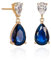 Diamond Treats Tropfen-Ohrringe aus Gold in Birnenform für Damen mit klaren und blauen Zirkonia-Steinen. 925 Sterling Silber Teardrop Ohrringe für Frauen, Damen Ohrringe aus Gold mit Geschenkbox