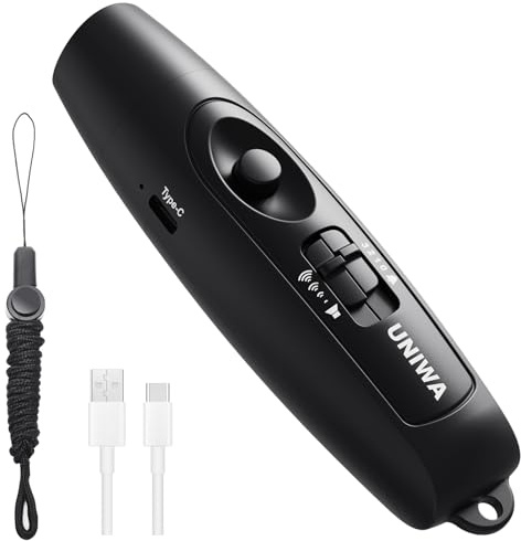UNIWA Electronic Whistle with USB Charging, 3 Tone & 3 High Volume Hand Emergency Whistle for Referee Coaches Teacher, Outdoor Sport Game Camping Safety Electric Whistle with Lanyard - Black