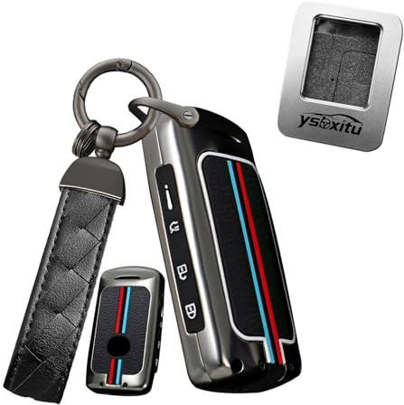 Ysbxitu Schlüsselanhänger mit 4 Tasten, Metall, kompatibel mit Mazda CX-60, CX-90, MX-5, CX-30, CX-5, CX-50, CX-9, Mazda2, 3, 6