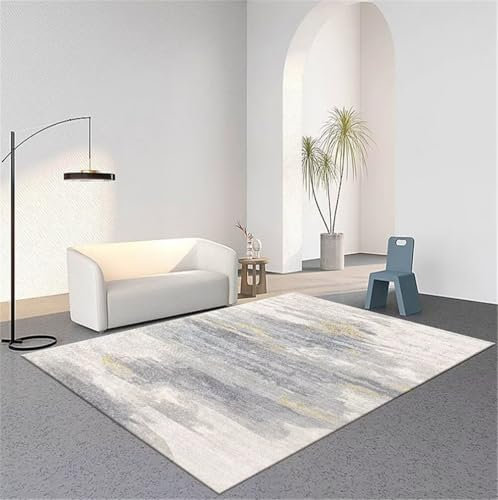 QGYFRE Tapis Pas Cher Tapis Manga Tapis Gaming Motif d'encre Abstrait Tapis Confortable et Durable 300x400CM Gris Tapis geometrique