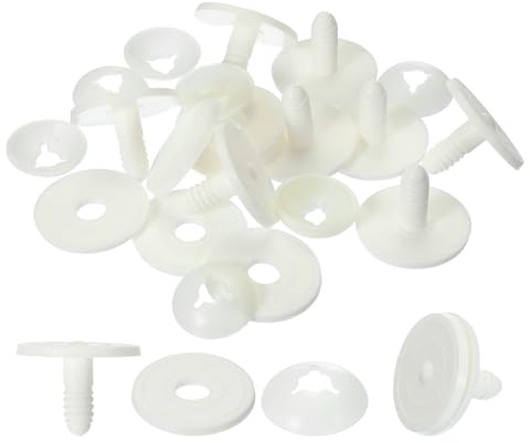 PATIKIL 45mm Puppen-Gelenke, 10er Set Kunststoff Abnehmbare Tier-Gelenkverbinder Engage Bolt für Bärenweiche Glieder Herstellung Kopfgelenke DIY Handwerk Zubehör, Weiß