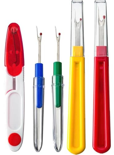 Découseur de couture - Outil de décrochage rapide - 2 grands, 2 petits découseurs et 1 coupe-fil (multicolore #5)