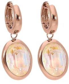 Qudo Creolen TIVOLA small Ohrringe aus rosegold Edelstahl beschichtet (crystal ivory cream delite)