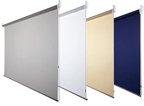 FENSTERDECOR Sichtschutz-Rollo 90 x 180 (BxH) in Grau I Sichtschutz Fenster I Fensterrollo innen mit flexiblem Seitenzug I lichtdurchlässig & Blickdicht