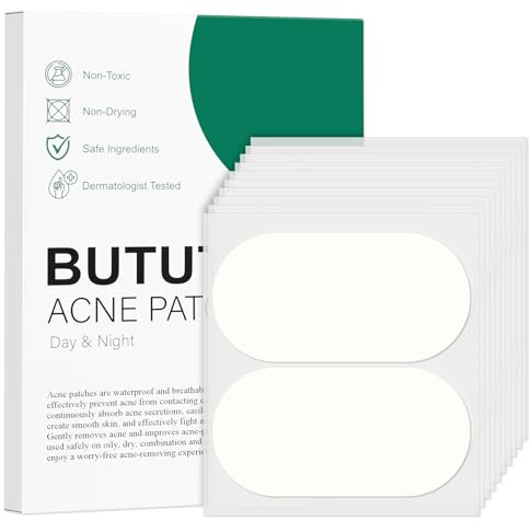 BUTBU 20 Stücks Pickel Patch für Gesicht, Große Pimple Patches, Hydrokolloid Akne Pflaster, Mighty Patch Invisible, Für Gesicht, Kinn, Rücken oder Körper- 60*30MM