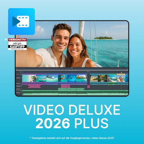 MAGIX Video deluxe Plus 2026 - Videobearbeitung für alle | Videobearbeitungsprogramm | Videoschnittprogramm | für Windows 10/11 PC | 1 Download Lizenz für 2 Geräte