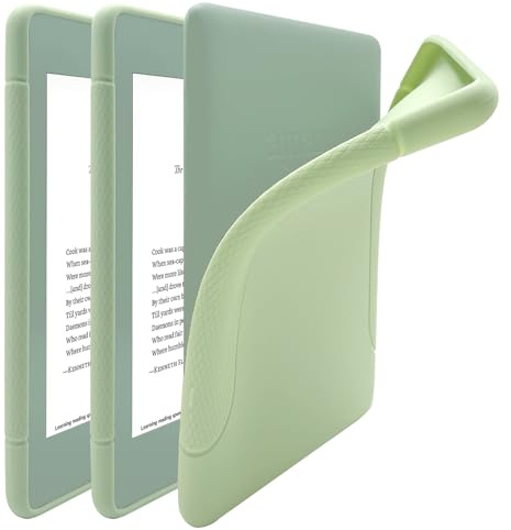 Étui pour Kindle (11e génération, sortie 2024/2022) – Coque de protection fine en gel TPU pour liseuse Kindle 6, matcha