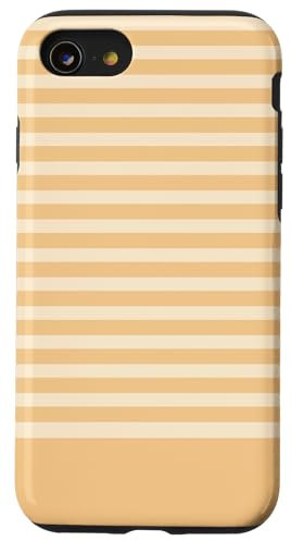Warm Beige and Cream Horizontal Stripe Pattern Case for iPhone SE (2020) / 7 / 8