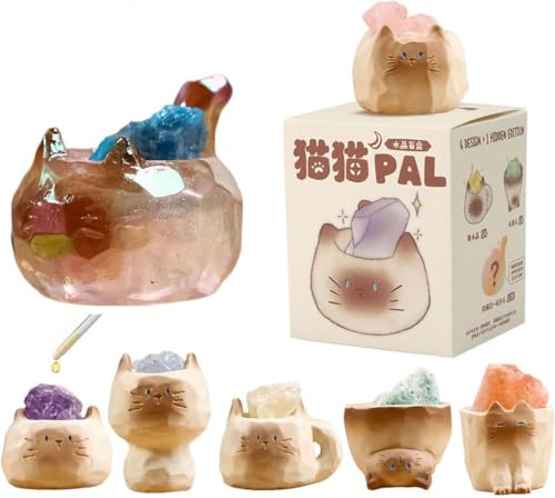 Ucuse Blind Box Figuren Diamant Kristall Katze Thema, Überraschung Mystery Bag Zufälliges Design Action Figuren Figur Sammlerstück Home Desk Auto Dekoration, Geburtstag Weihnachten Neujahr Geschenk