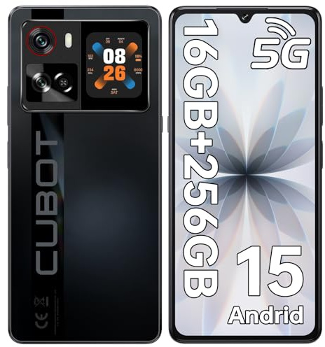 CUBOT X100(2025) Smartphone 5G - 16GB+256GB Sim Free Unlocked Mobile Phones, Android 15, 6.88'' HD+/120Hz, 1.72 Rear Display, 5100mAh/33W, 64MP Camera, MTK7025, 5G Dual SIM/Dual Speakers/NFC/Face ID
