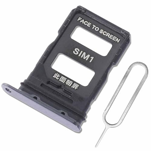 Eonpam Dual SIM Karte Rahmen für Xiaomi 14 Card Tray SIM Kartenhalter Slot Schlitten Halter + SIM Pin(Schwarz)