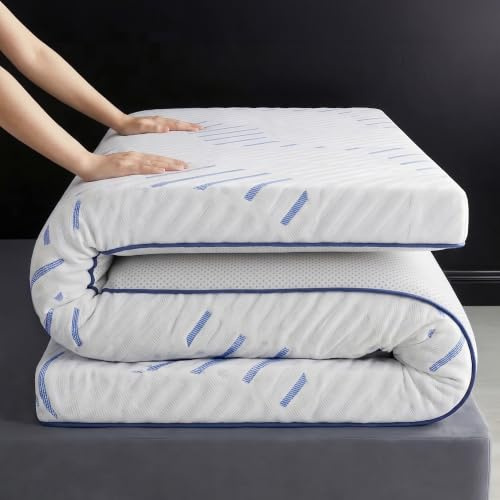 Klyvvo Matratzen Topper 90x200cm H3&H4 aus Gel Memory Foam, 7,5 cm Hoch | 100 Tage Testschlaf, atmungsaktiver 7 Zonen Gel Topper, rutschfeste Unterseite, Waschbarer Bezug,für Wohnheim, Schlafsofa