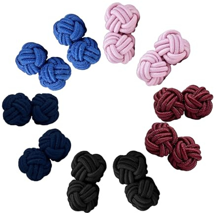 5 Paar Unisex universelle Seidenknoten, doble bola de hebilla, handgewebte chinesische Stil Hemdknöpfe