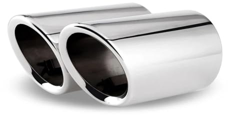 Car Tail Throat Für VW Für Tiguan 2017 2018 2019 Für MK2 2 STÜCKE Auto Auspuffblenden Schalldämpfer Schwanz Hals Rohrverkleidung Zubehör Styling Auto Auspuff Endrohre(SILVER 2PCS)