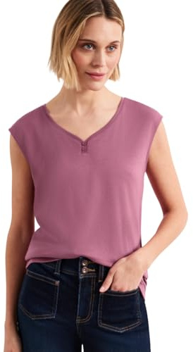 Damen Shirt mit gerundetem V-Ausschnitt