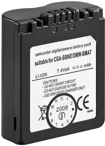 Wentronic 78123-GB Replacement Battery for Panasonic CGA-S006E, CGR-S006, DMW-BMA7 CGA-S006E/DMW-BMA7