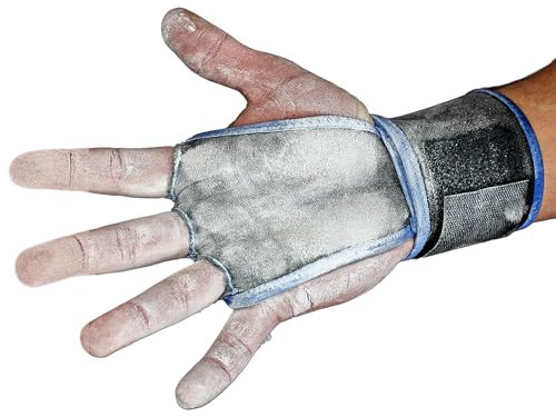 JerkFit Wodies Wrist Wraps 2-en-1 – Poignées avec Support de Poignet et Protection Complète des Paumes pour Musculation, WOD, Calisthénics & Gymnastique – Gants d’Entraînement – Bleu - S