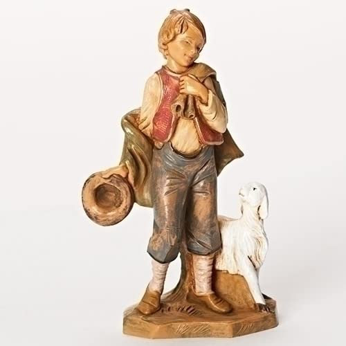 Roman Fontanini Inc. Lucas The Little Boy Shepherd, 12,7 cm Shepherds Collection, Krippenfigur und Zubehör, handgeformt und bemalt